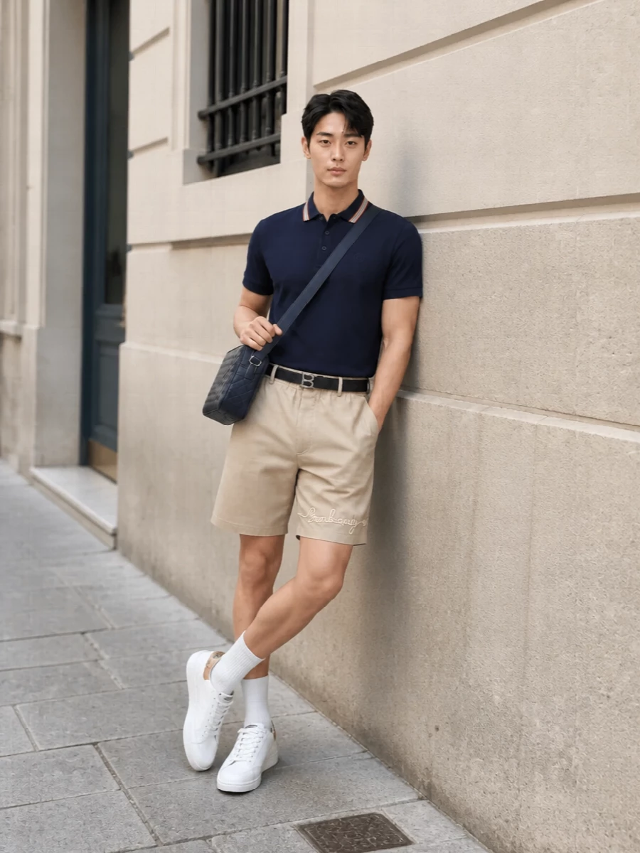Preppy polo chino shorts summer outfit