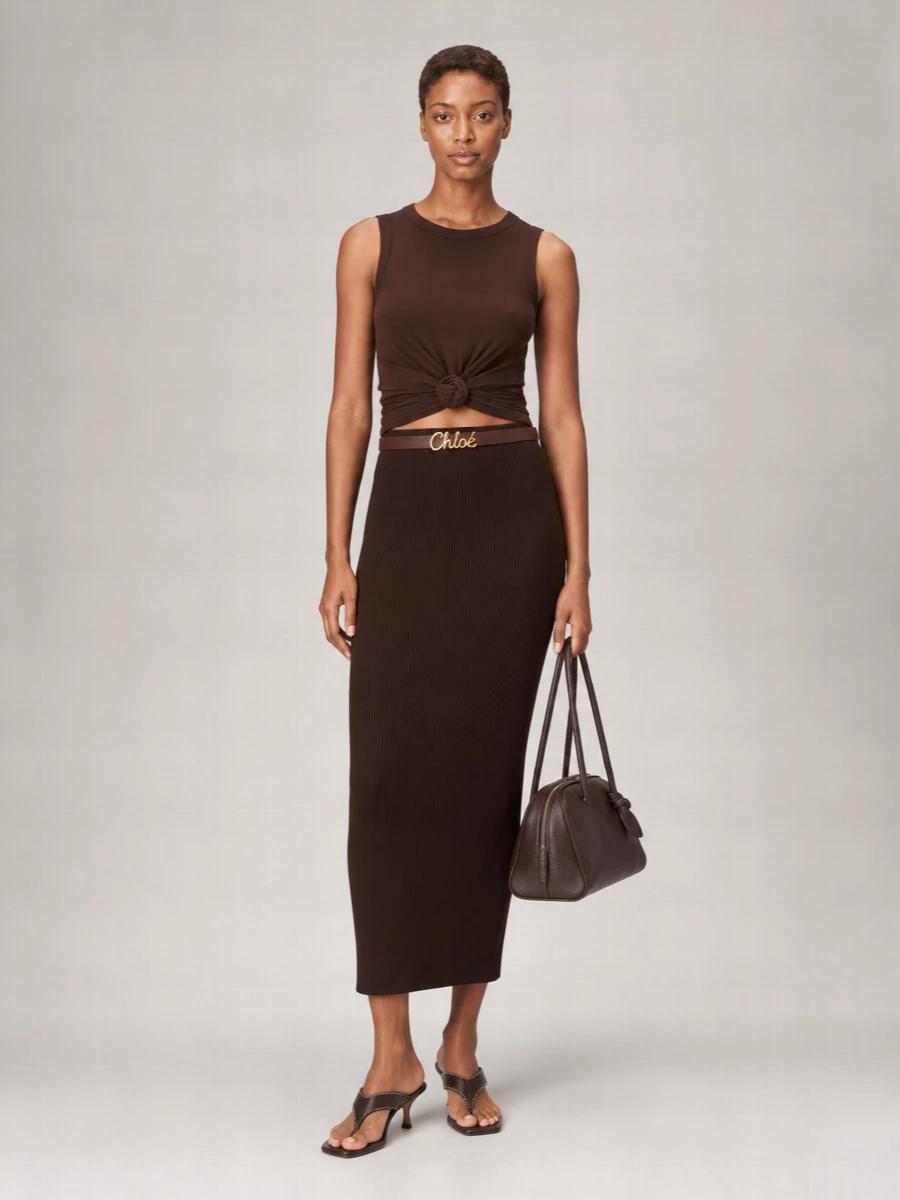 Magda Butrym Knotted Asymmetric Cotton Tank Top