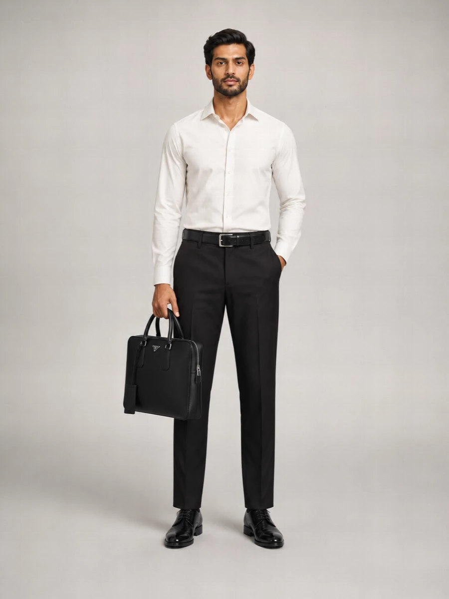 Prada Virgin Wool Mid-Rise Straight-Leg Trousers