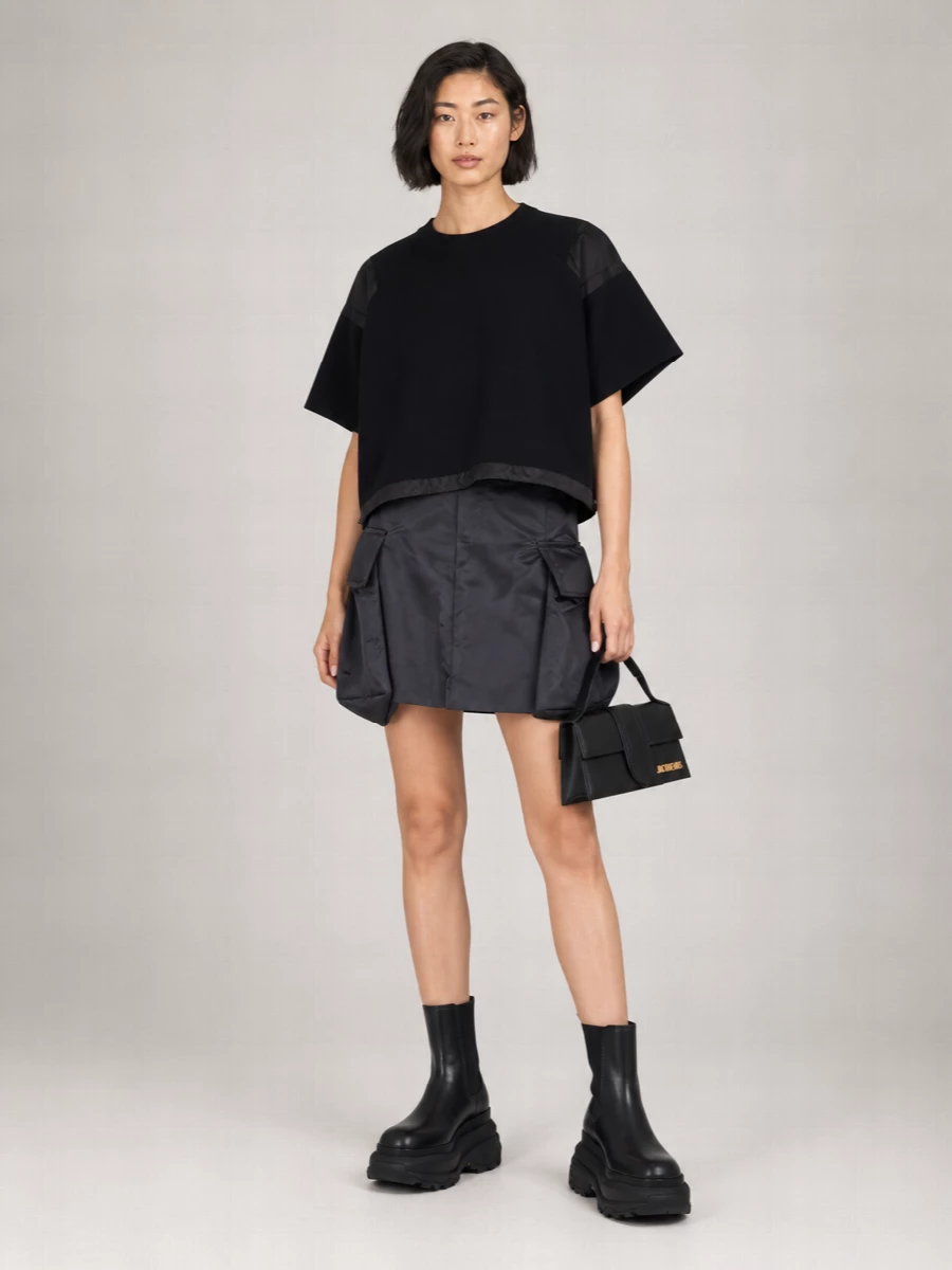 Sacai Nylon Pleated Skirt