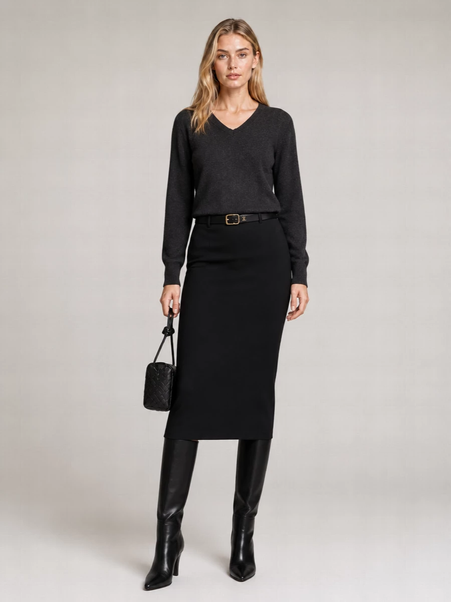 Saint Laurent Cashmere Silk V-Neck Jumper