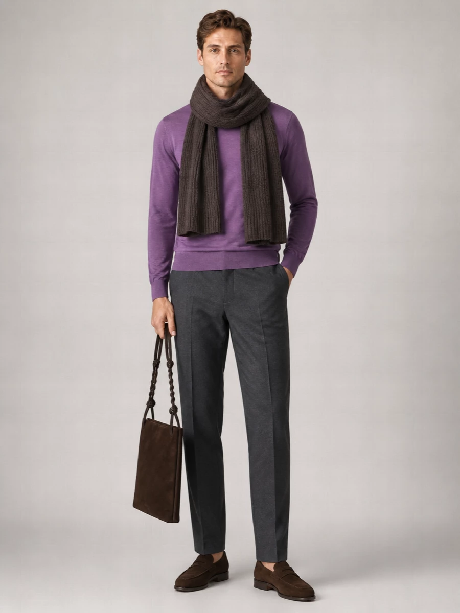 John Smedley Merino Wool Crewneck Long-Sleeve Pullover