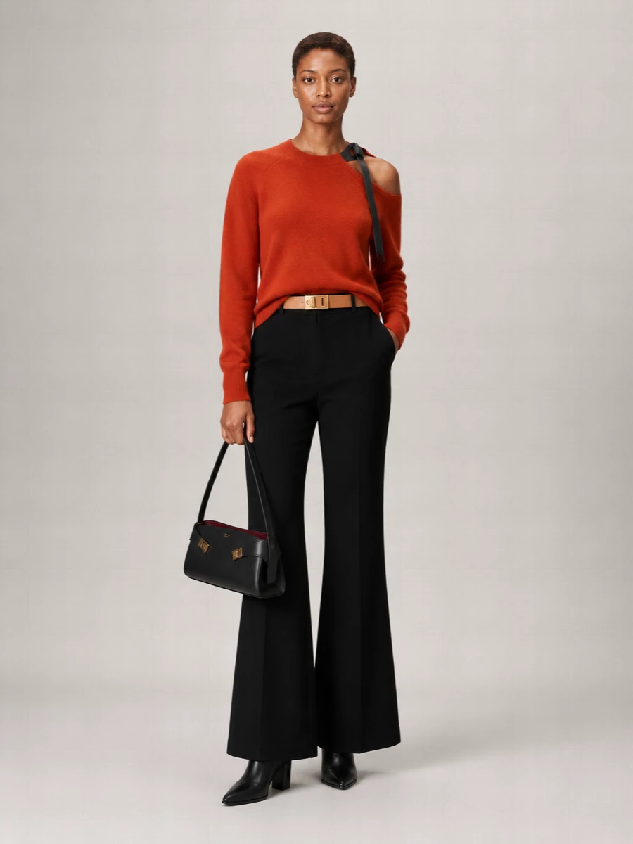 Ferragamo Cashmere Wool Cutout Crewneck Sweater