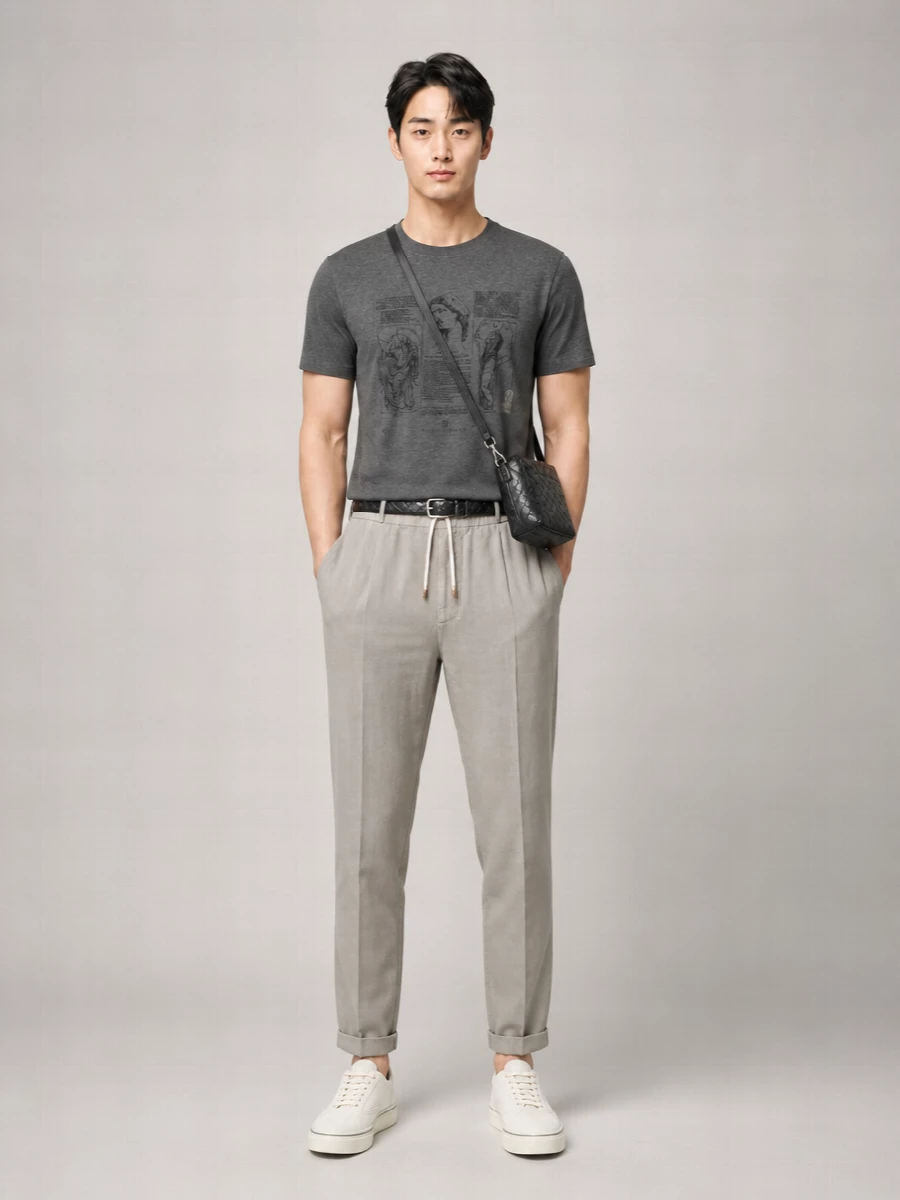 Brunello Cucinelli Cotton Printed Crew-Neck T-Shirt