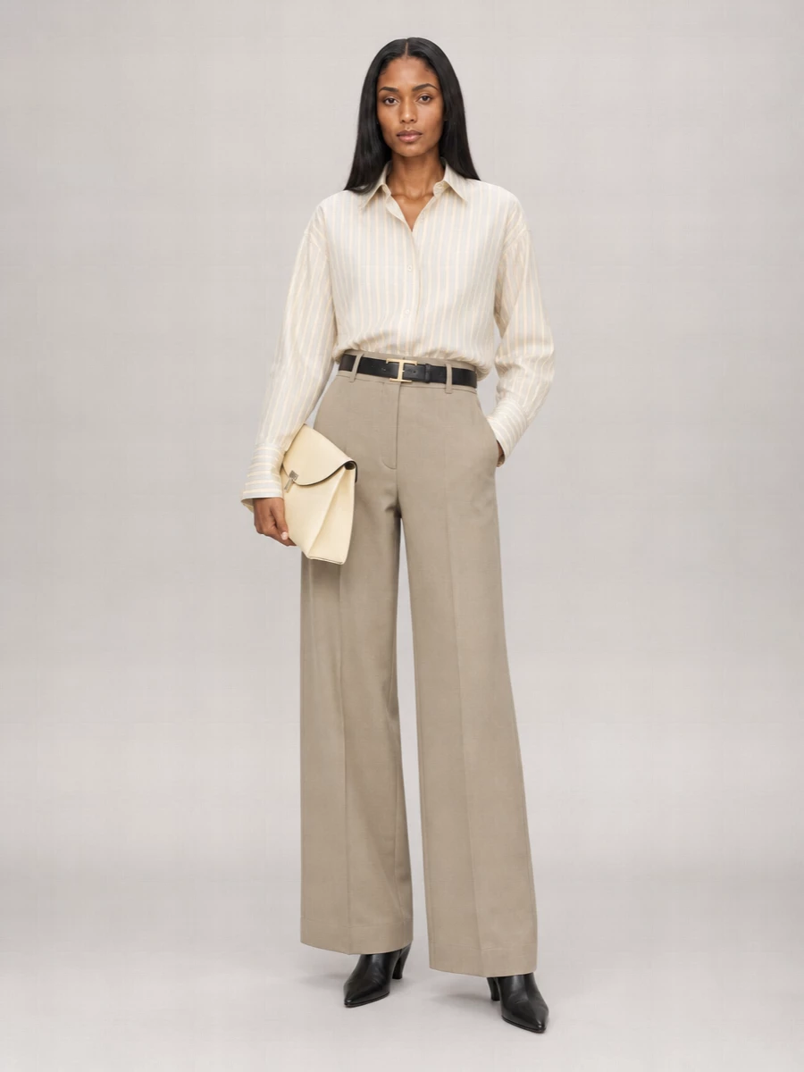 Totême Silk Blend Oversized Striped Shirt