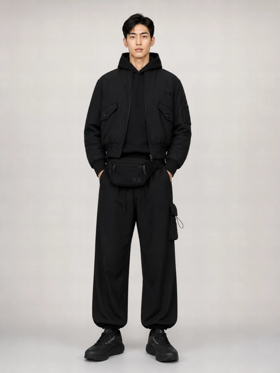Y-3 Nylon Relaxed-Fit Bomber Jacket