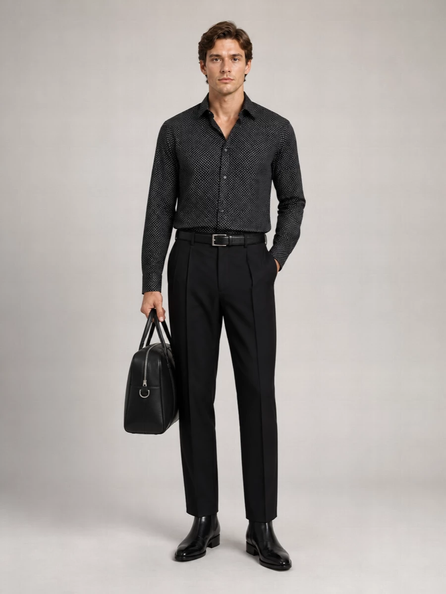 Tom Ford Silk Printed Long-Sleeve Shirt