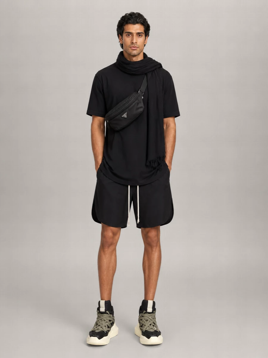 Rick Owens Leather Straight Deck Shorts