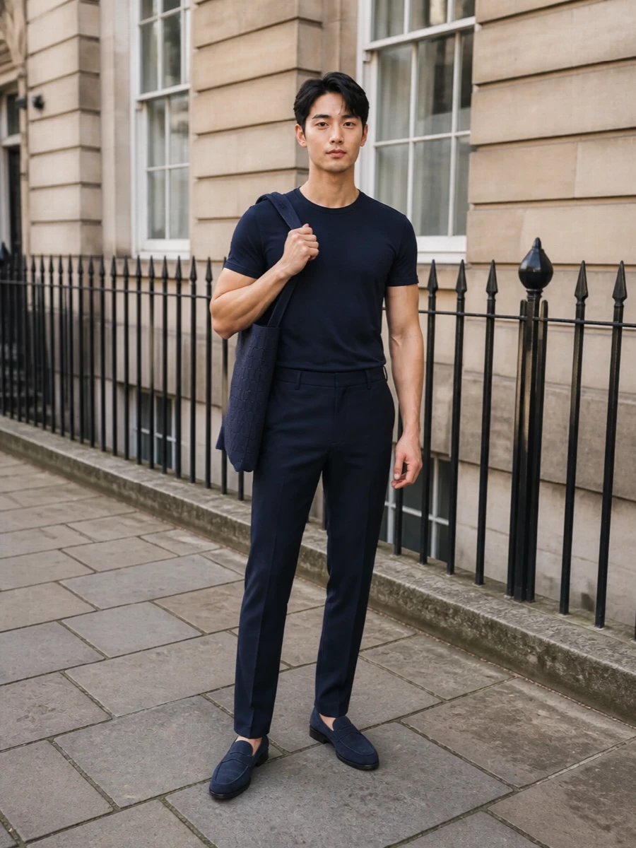 Tom ford navy tee pt torino trousers