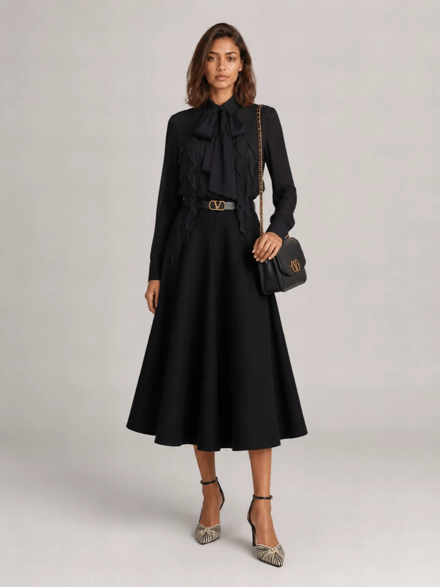 Valentino Garavani Silk Long-Sleeve Shirt