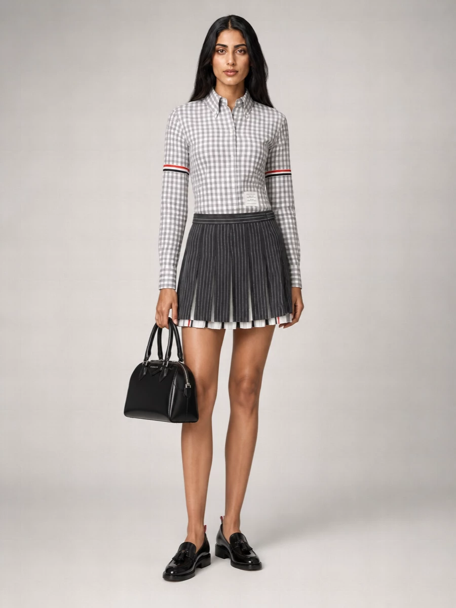 Thom Browne Wool Pleated Mini Skirt