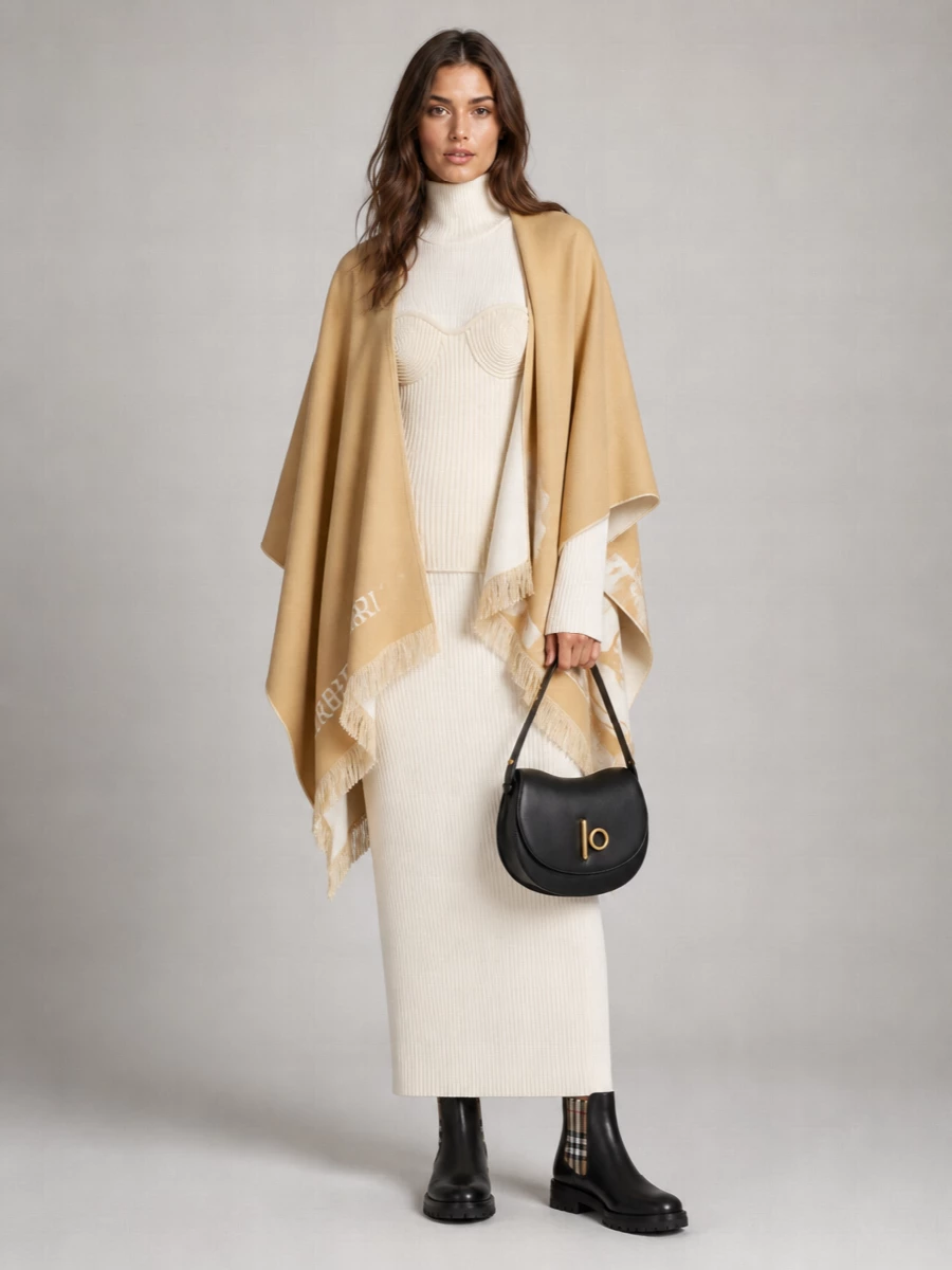 Burberry Wool And Silk Cape