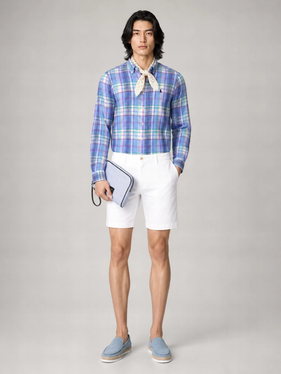 Polo Ralph Lauren Checked Linen Long-Sleeve Shirt