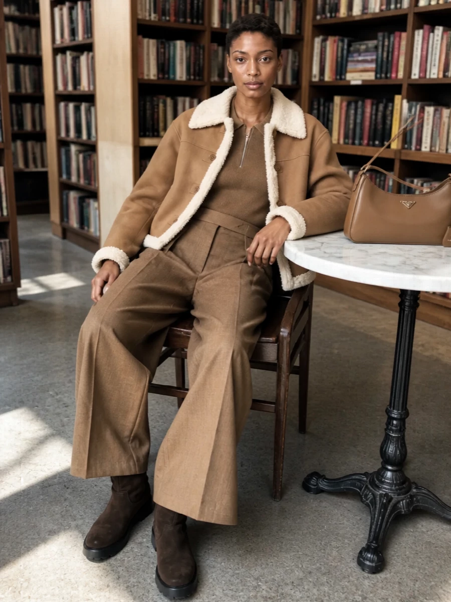 Prada knit max mara wide leg trouser winter outfit