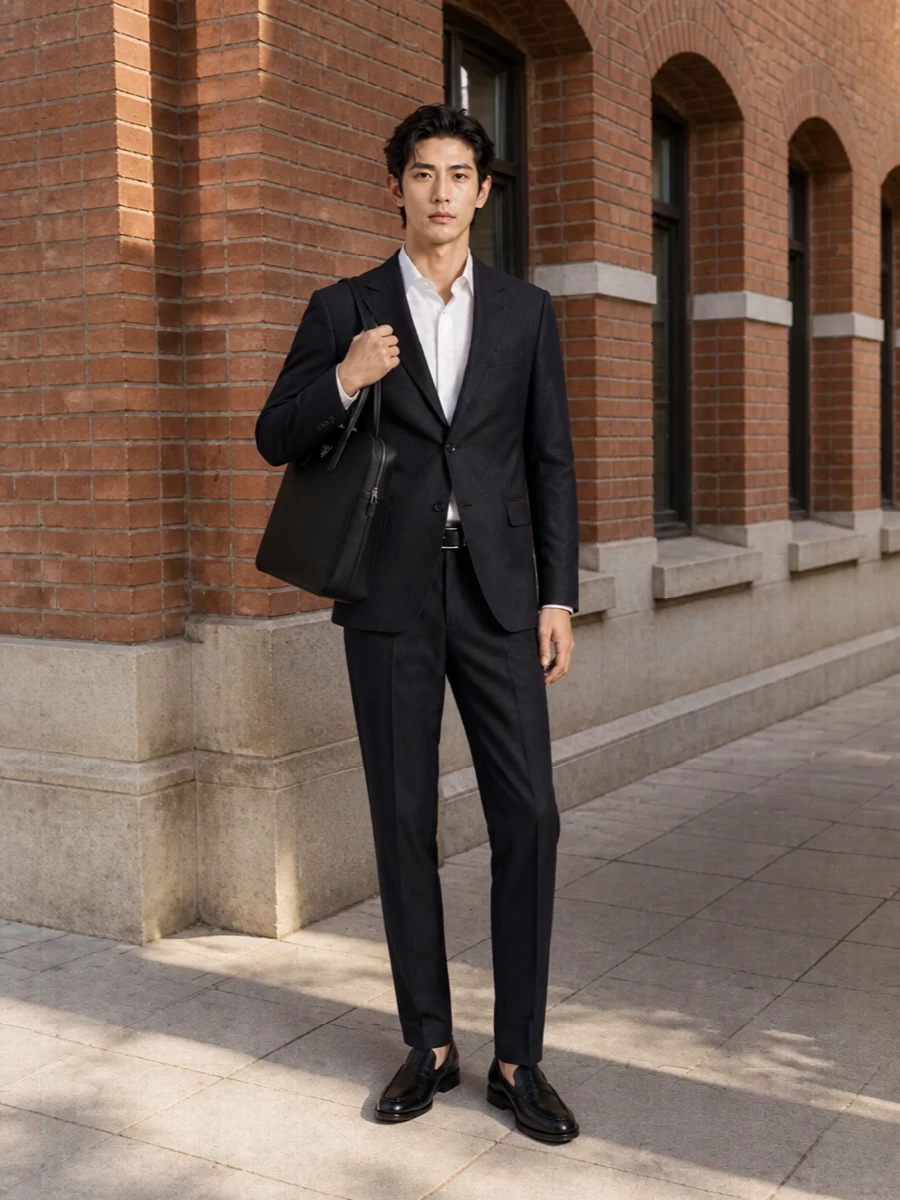 Lardini navy suit tods loafers prada bag