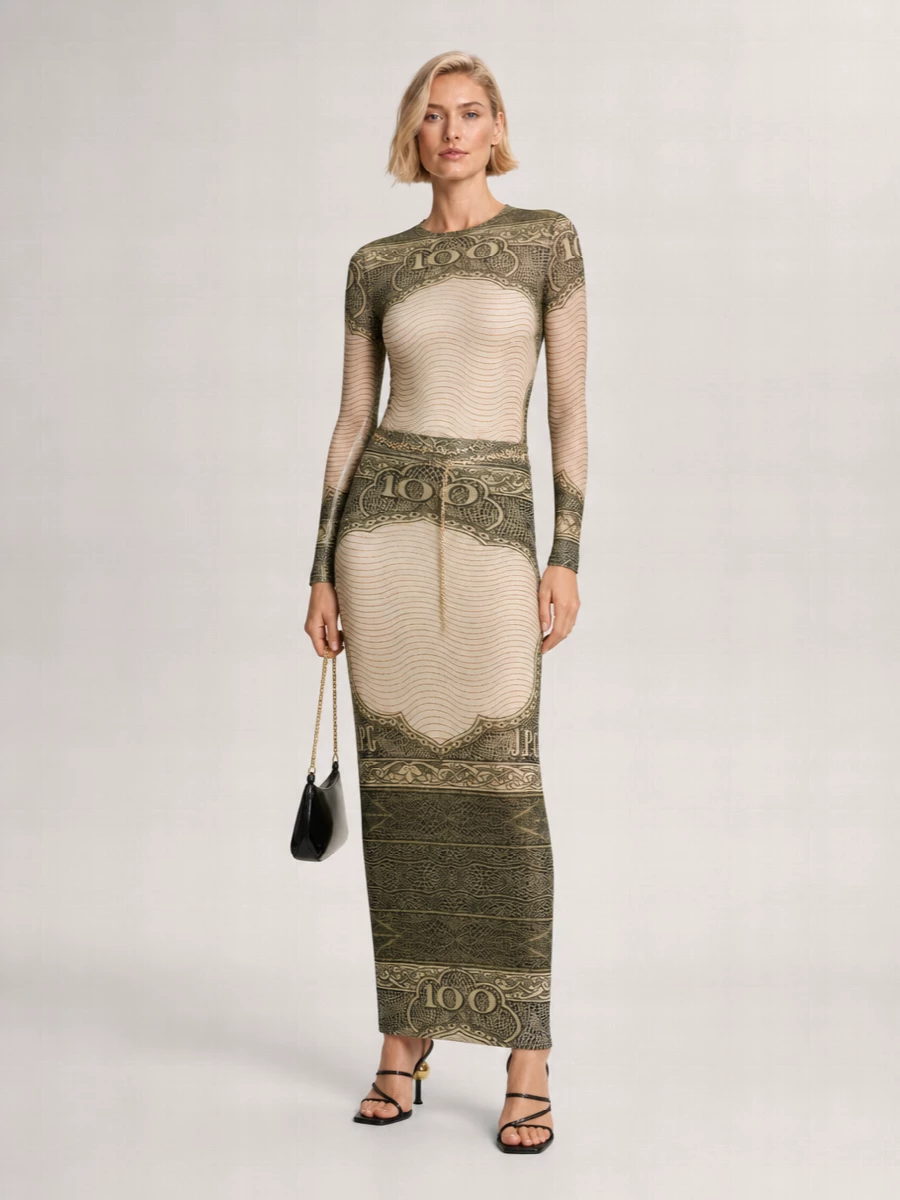 Jean Paul Gaultier Printed Fitted Skirt