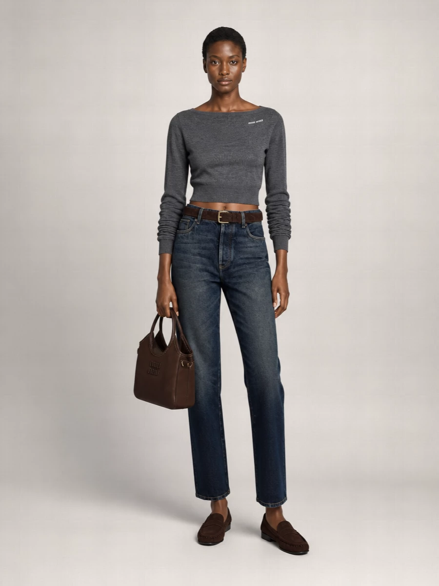 Miu Miu Denim Straight-Leg Jeans