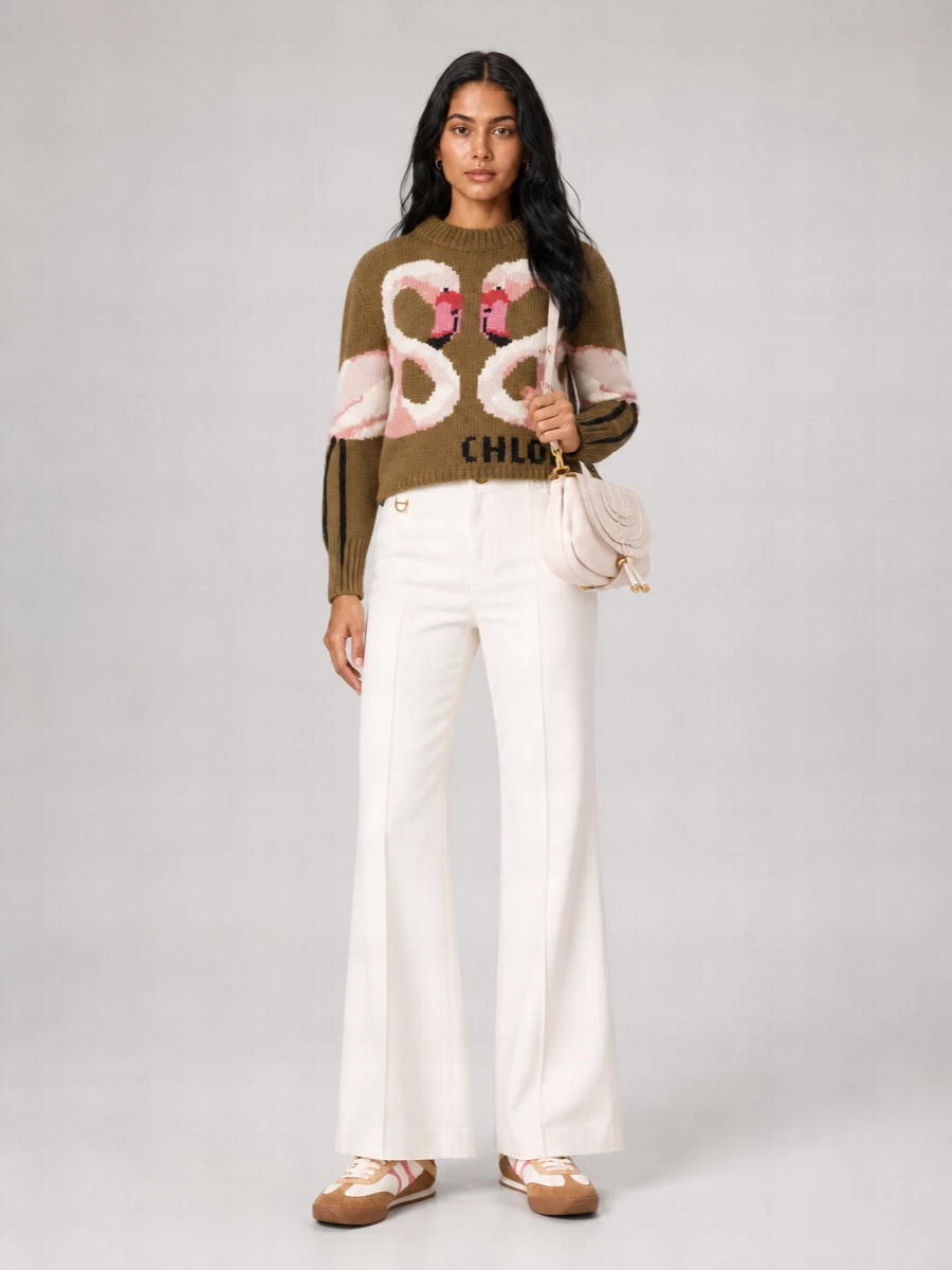 Chloé Wool Logo-Intarsia Sweater
