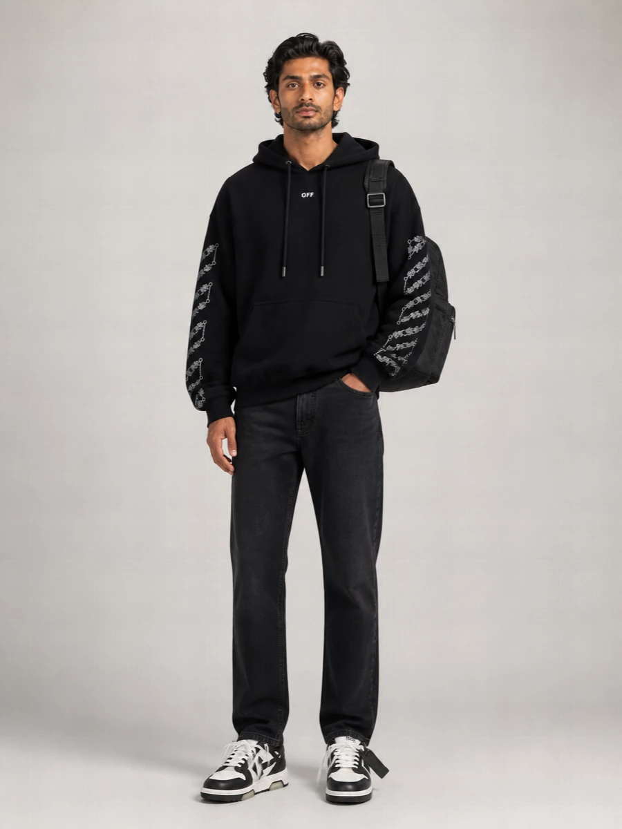 Off-White Leather Paneled Low-Top Sneakers