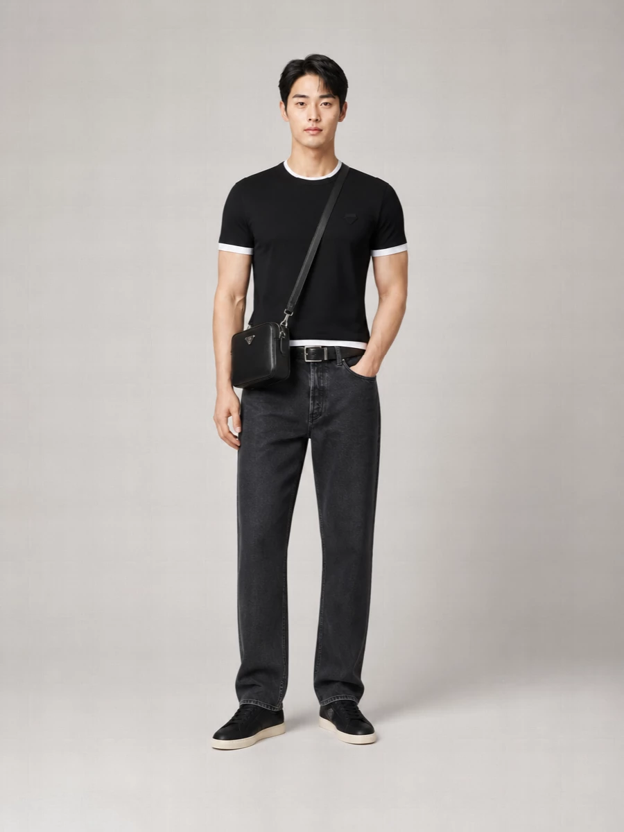 Prada Cotton Crewneck Short-Sleeve T-Shirt