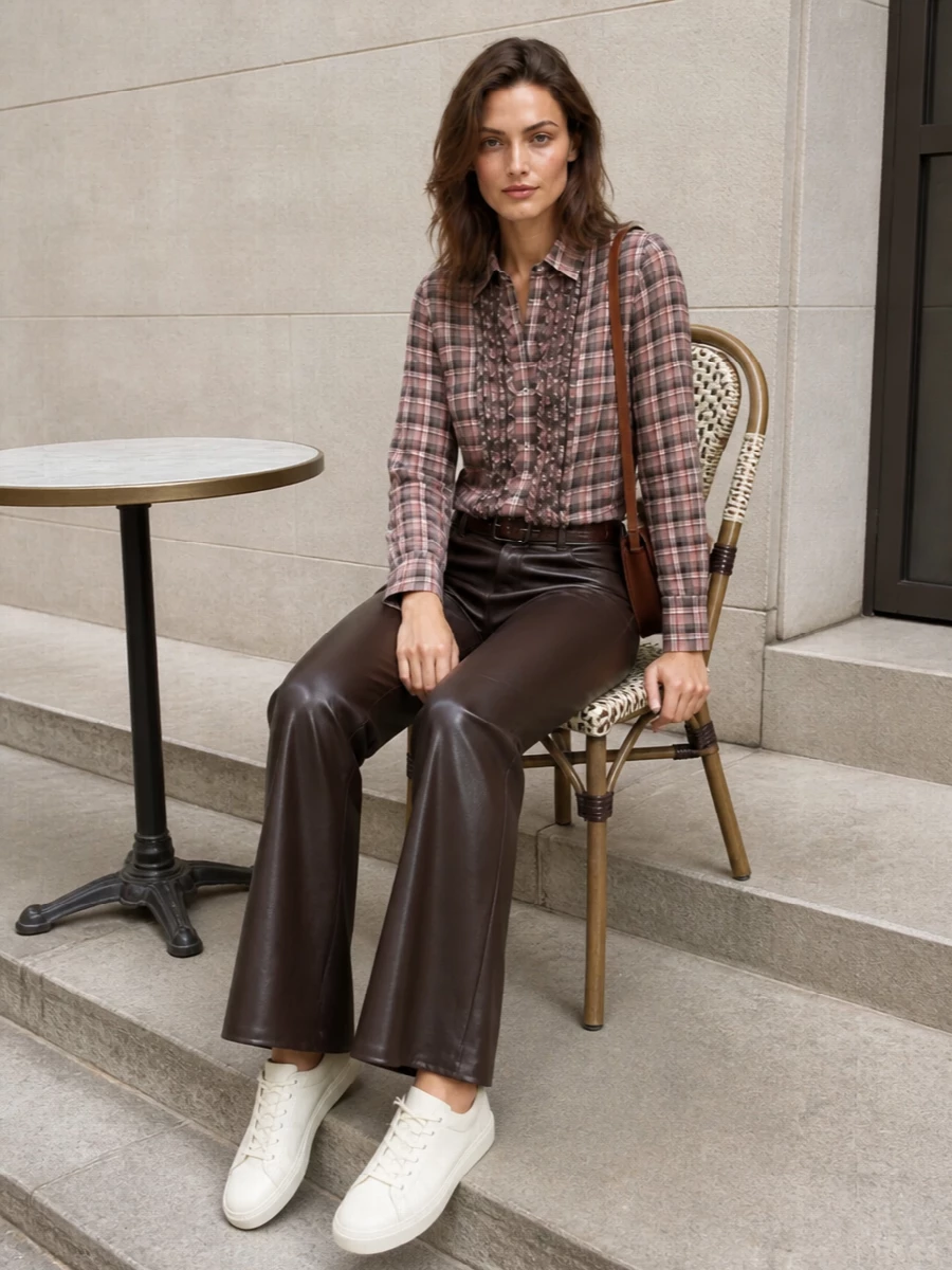 Fred perry shirt s max mara flared trousers