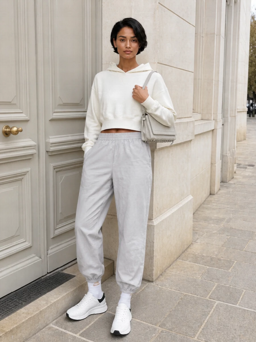 Alexander wang joggers cropped hoodie mcqueen sneakers
