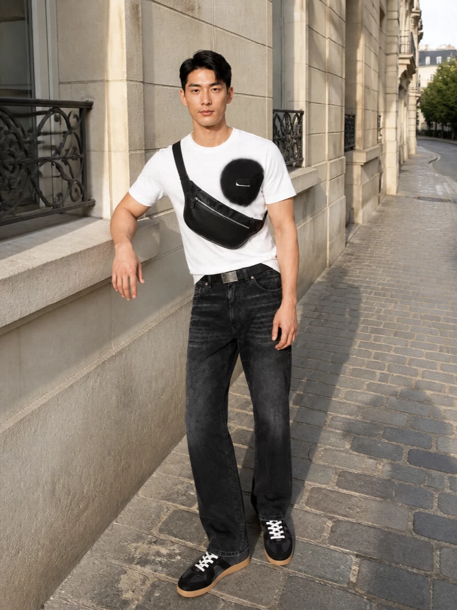 Mm6 margiela black jeans white graphic tee outfit