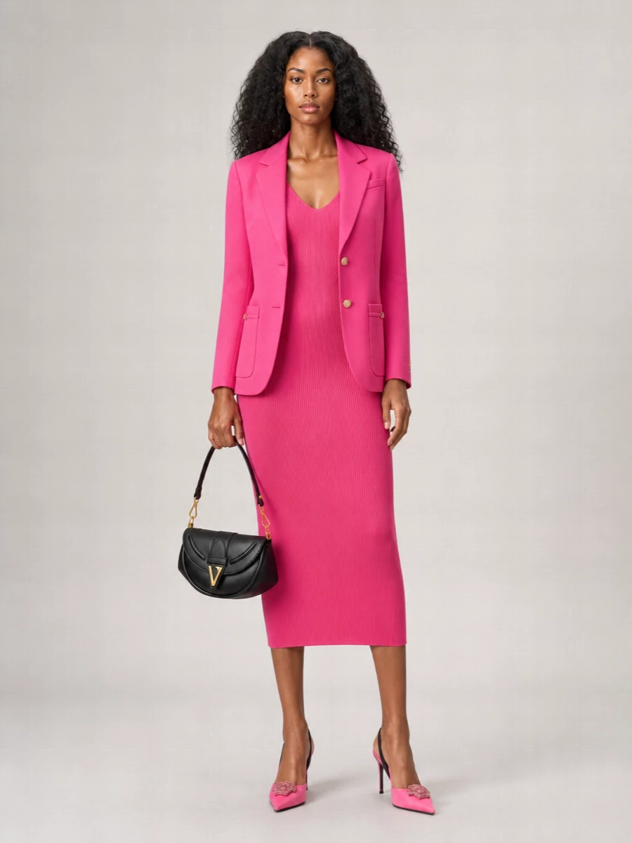 Versace Single-Breasted Wool Blazer