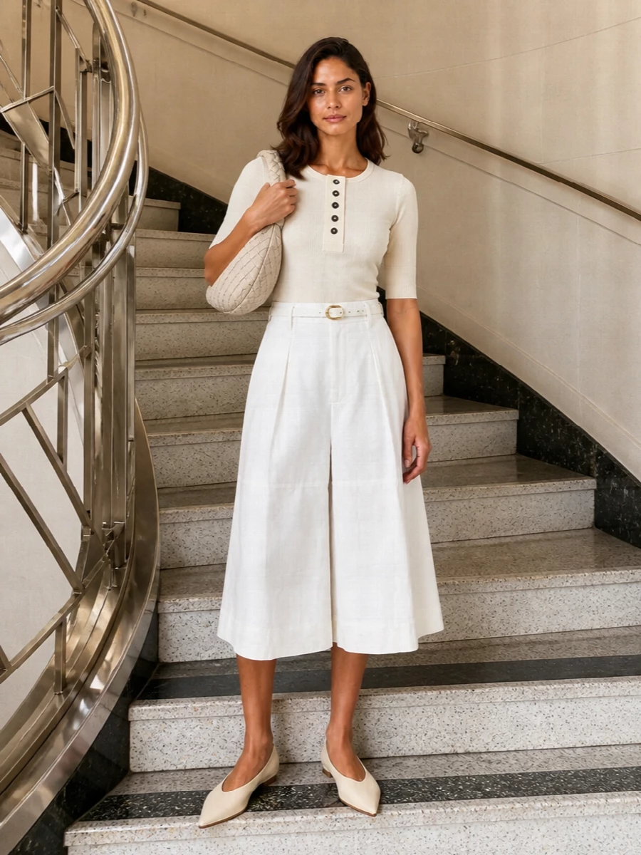 Bottega veneta white midi skirt ribbed knit outfit