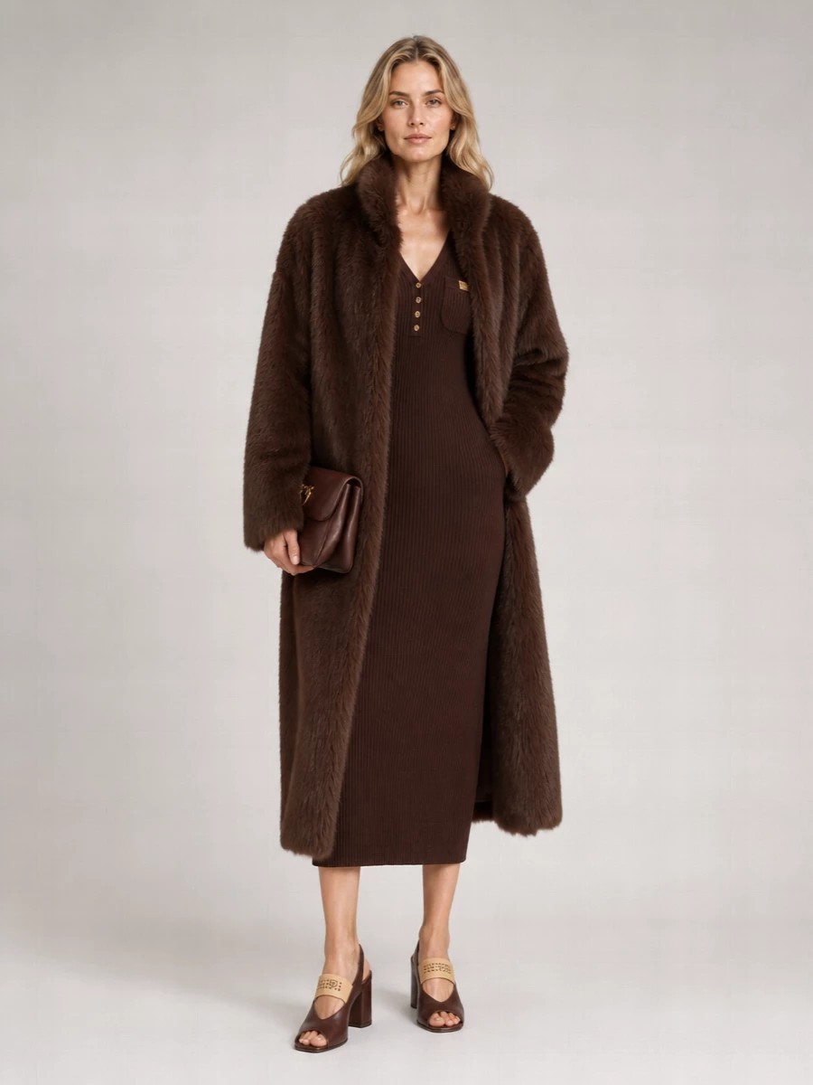 The Frankie Shop Faux Fur Robe Coat