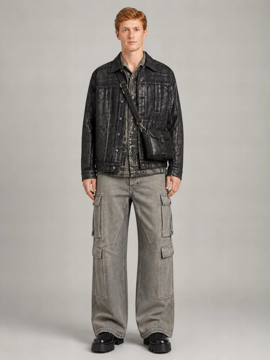 Rick Owens Drkshdw Printed Design Jacket With Long Sleeves And Pockets