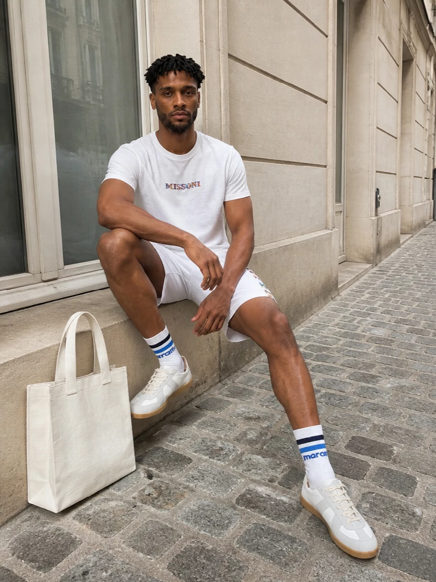 Missoni logo tee margiela sneakers outfit