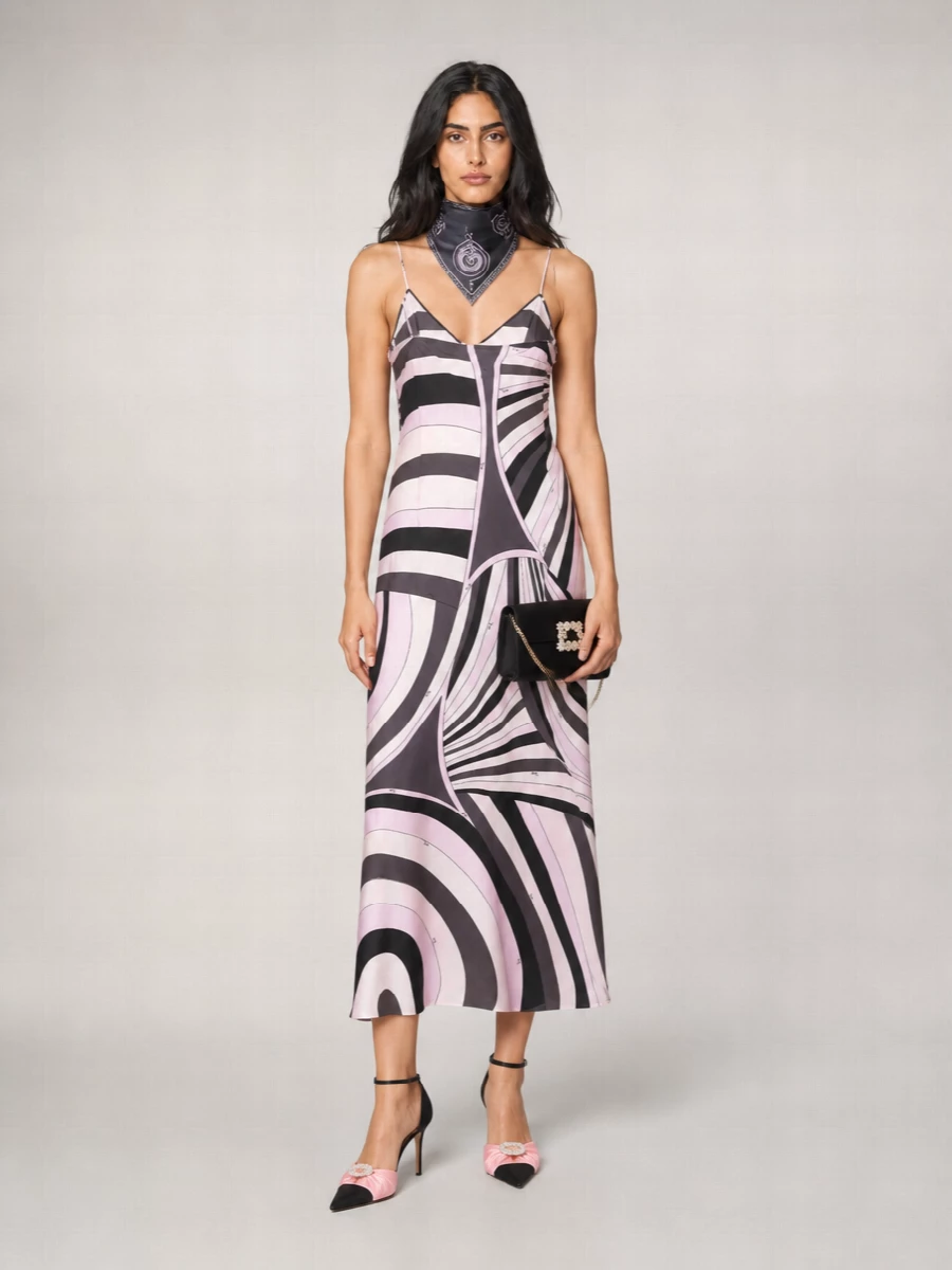 Pucci Long Dress With Abstract Print And Straps