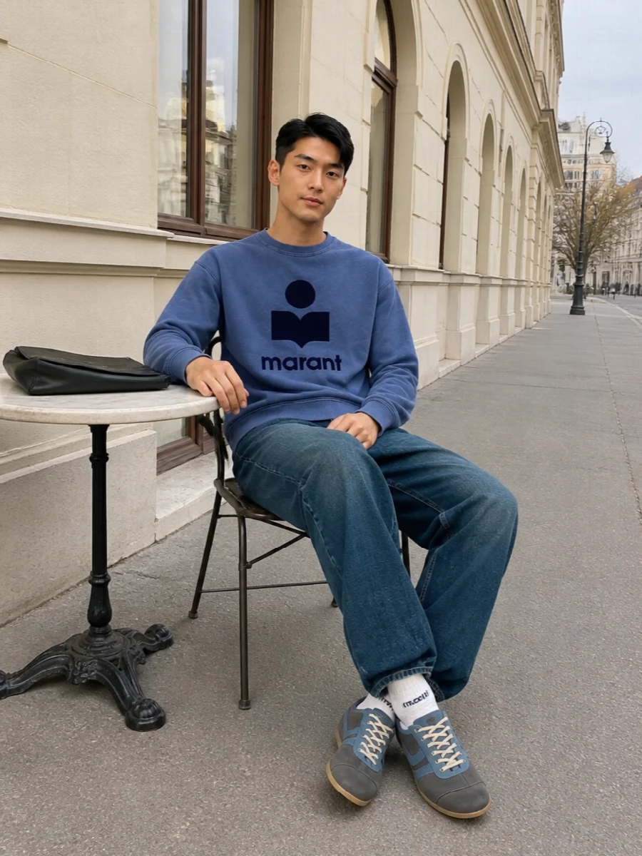 Isabel marant sweatshirt relaxed jeans runners