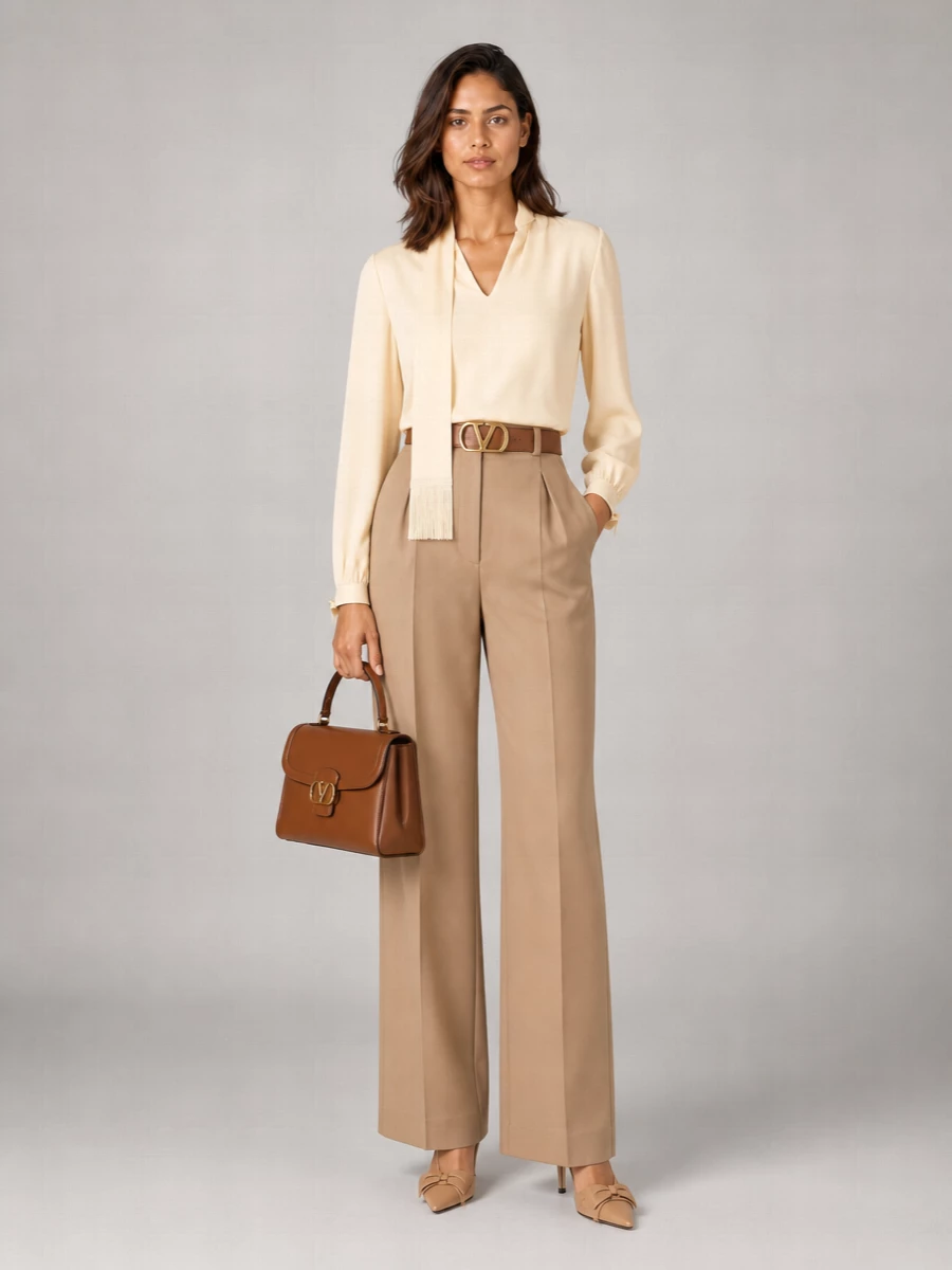 Valentino Garavani Mohair Wide-Leg Trousers