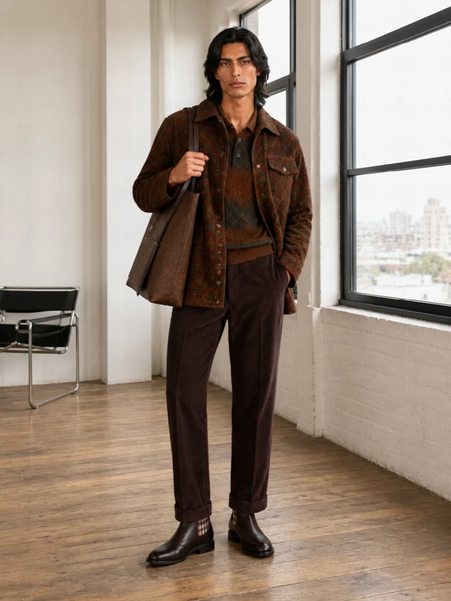 Etro corduroy coat brown corduroy trousers