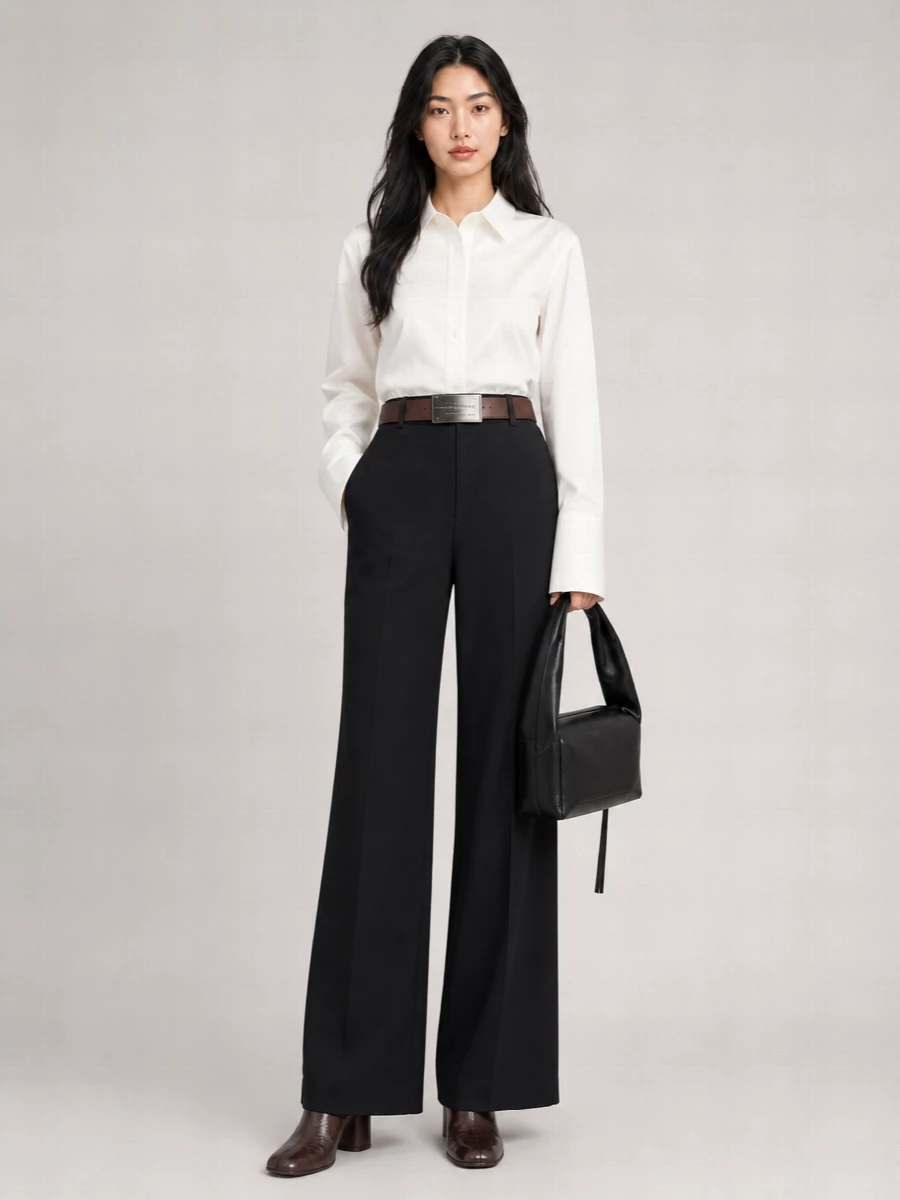Mm6 Maison Margiela Cotton High-Rise Wide-Leg Trousers