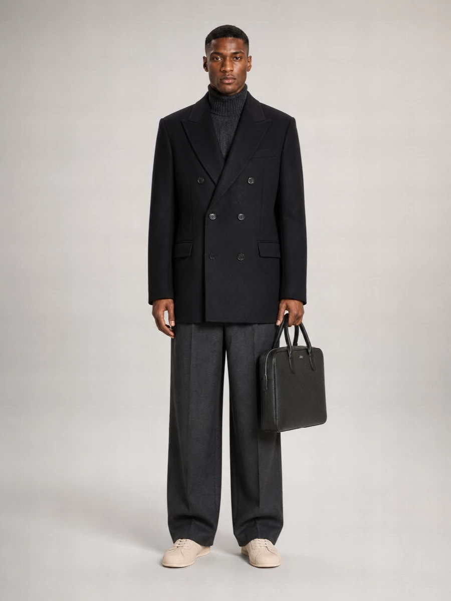 Ami Paris Virgin Wool Double-Breasted Coat