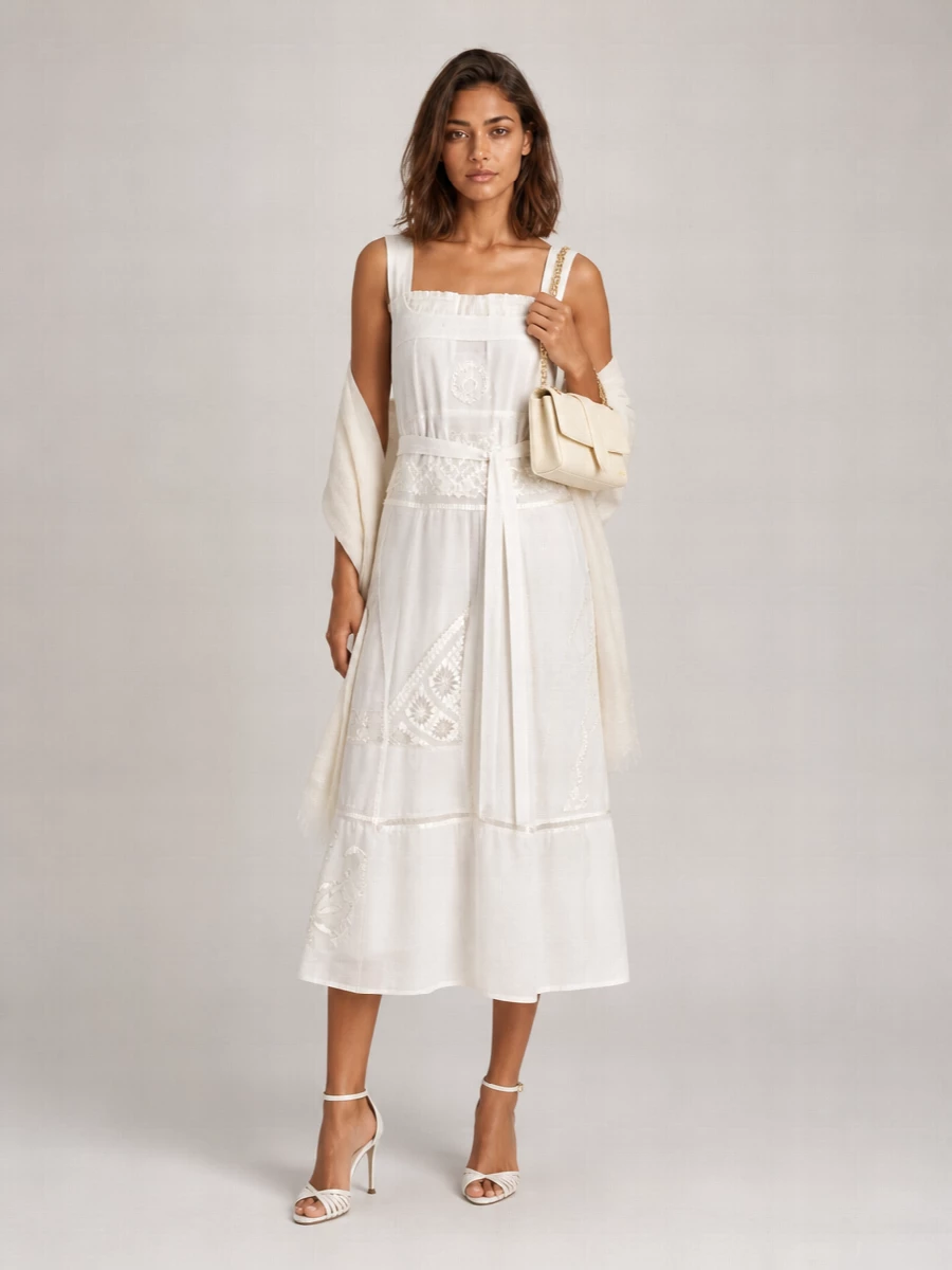 Marine Serre Cotton Midi Dress