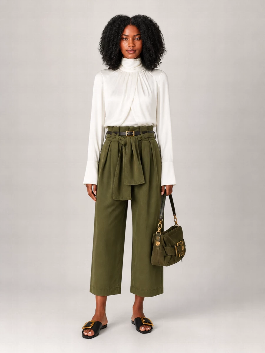 Balmain High-Rise Tapered Cropped Trousers