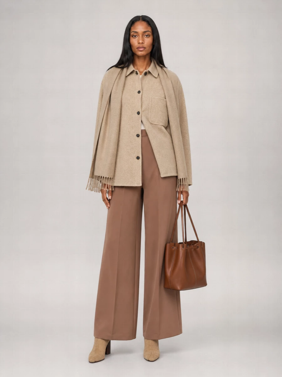 S Max Mara Cashmere Wool Relaxed-Fit Shirt Jacket