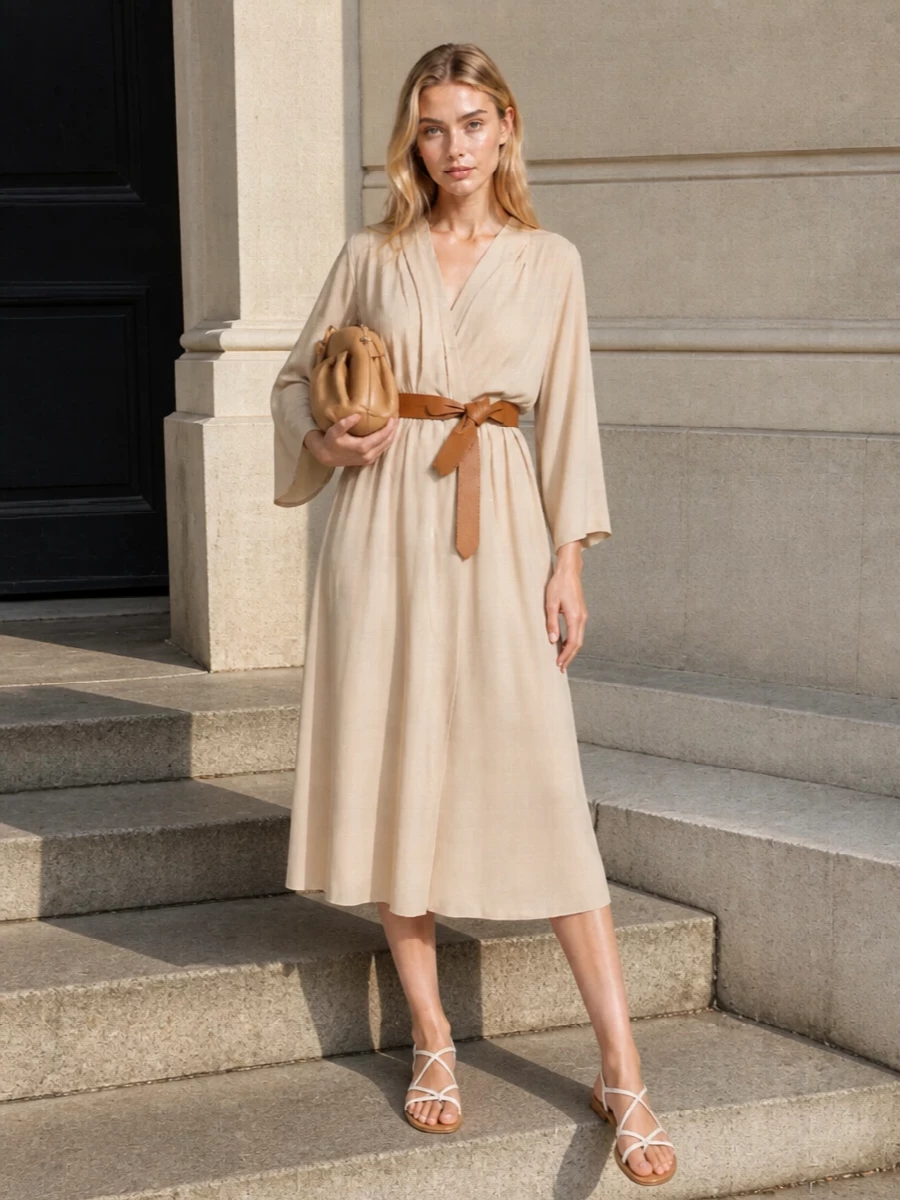 Forte forte wrap dress gianvito rossi sandals