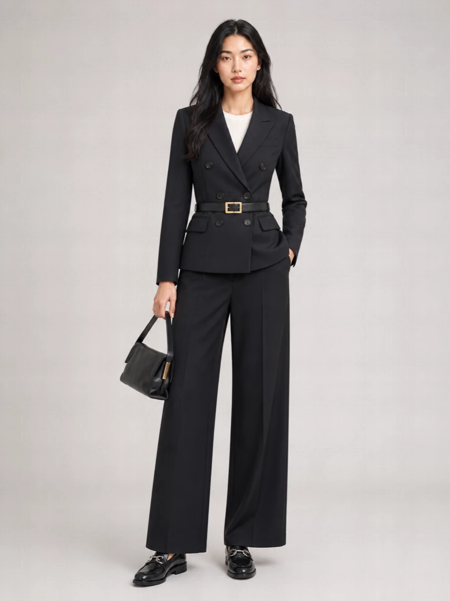 Elisabetta Franchi Virgin Wool Double-Breasted Blazer