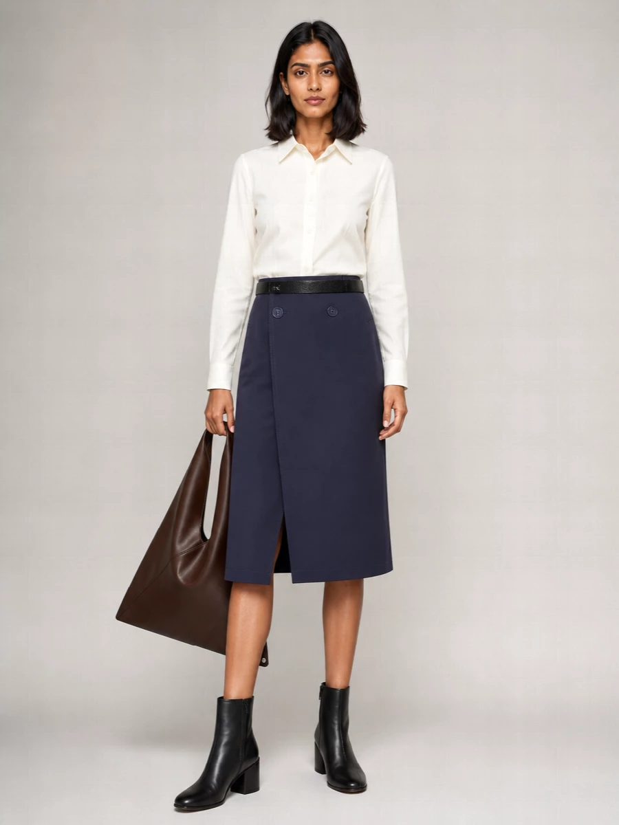 Mm6 Maison Margiela Midi Wrap Skirt