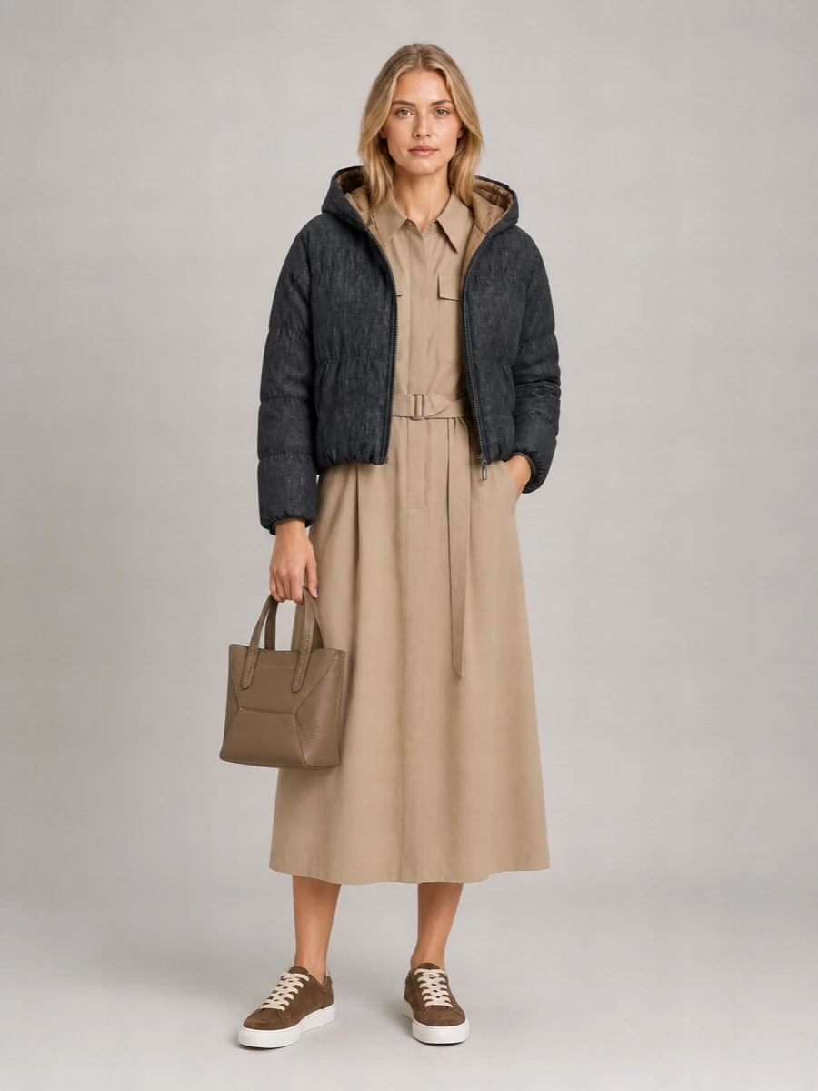 Brunello Cucinelli Down Hooded Quilted Parka Coat