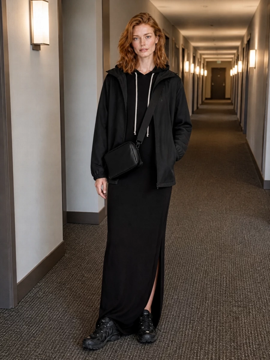 Rick owens hooded dress rains shell salomon sneakers