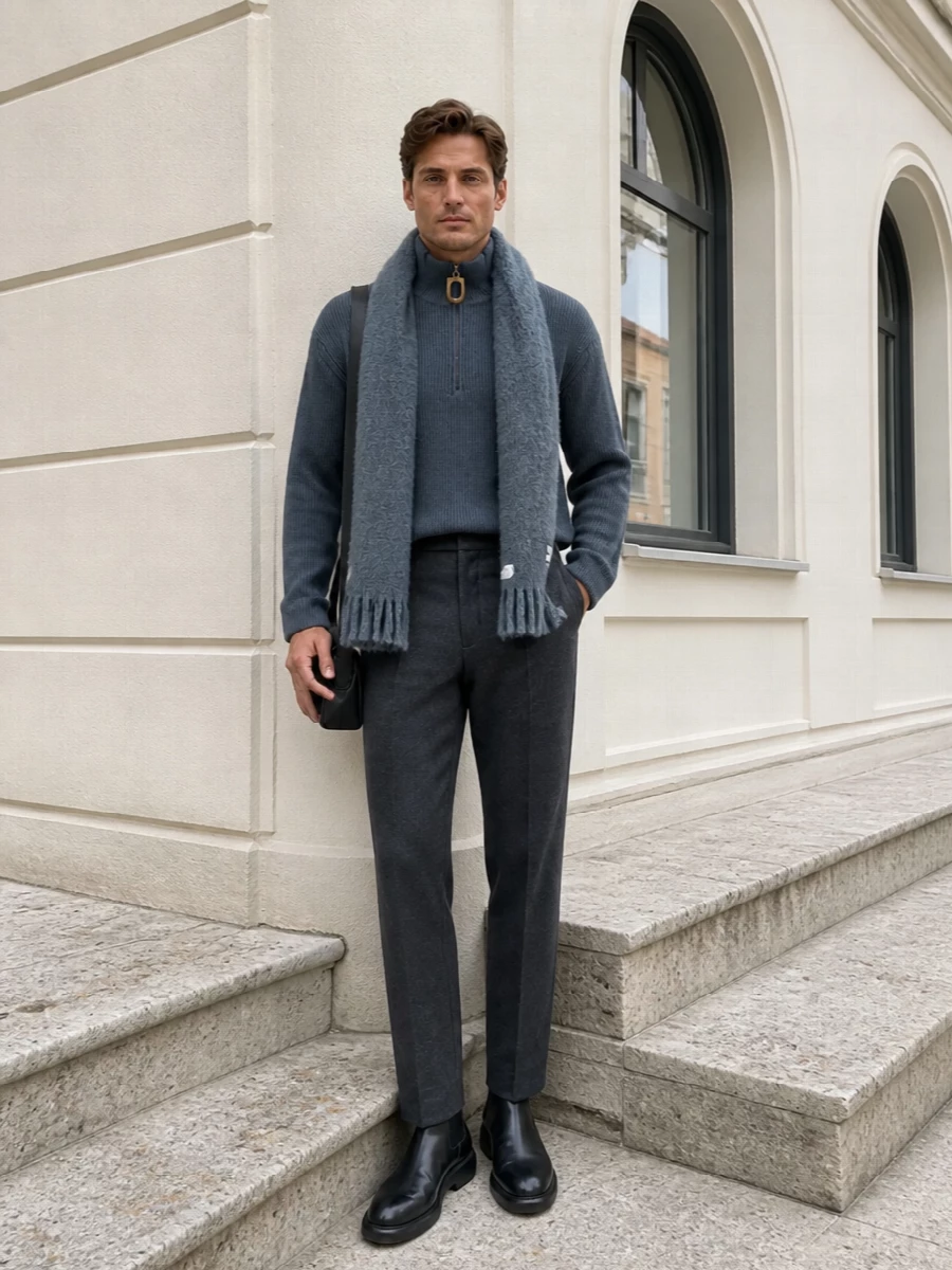 Jw anderson half zip jil sander trousers boots