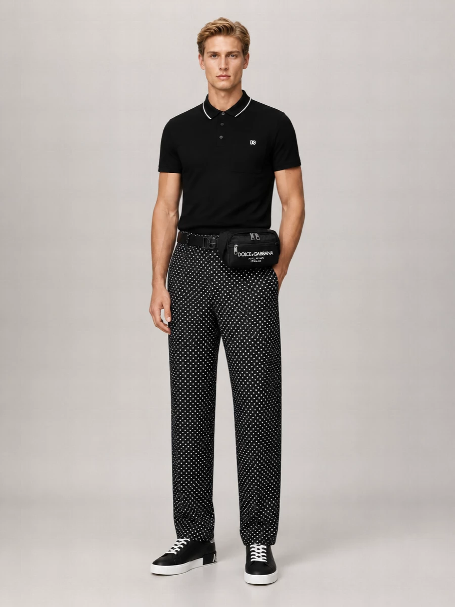 Dolce&Gabbana Silk Polka-Dot Pleated Relaxed-Fit Trousers