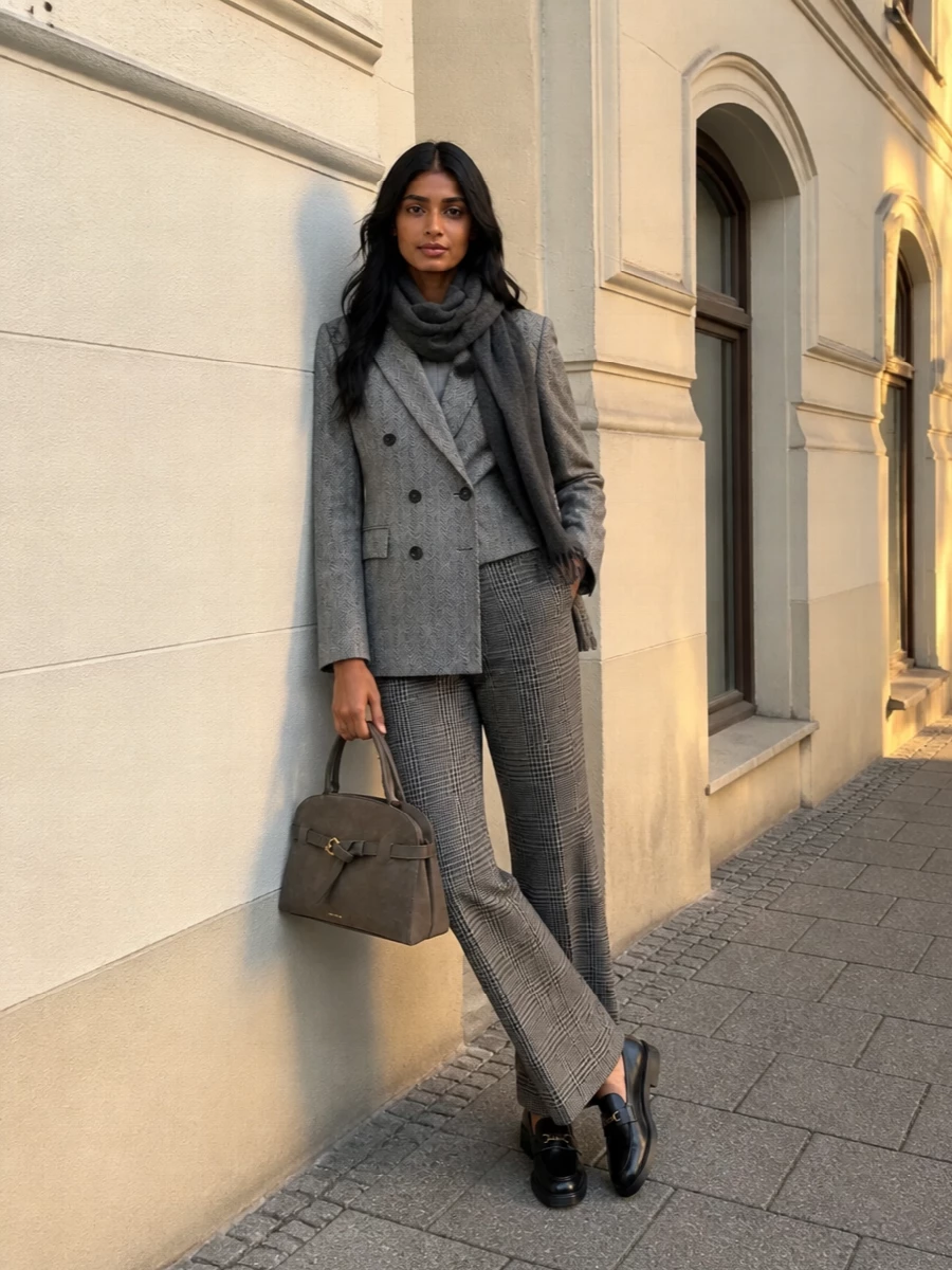 Circolo blazer checked trousers tods loafers