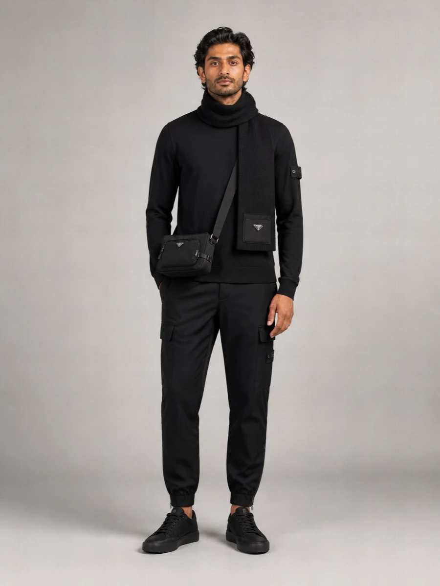 Stone Island Virgin Wool Fine-Knit Regular-Fit Crew-Neck Sweater